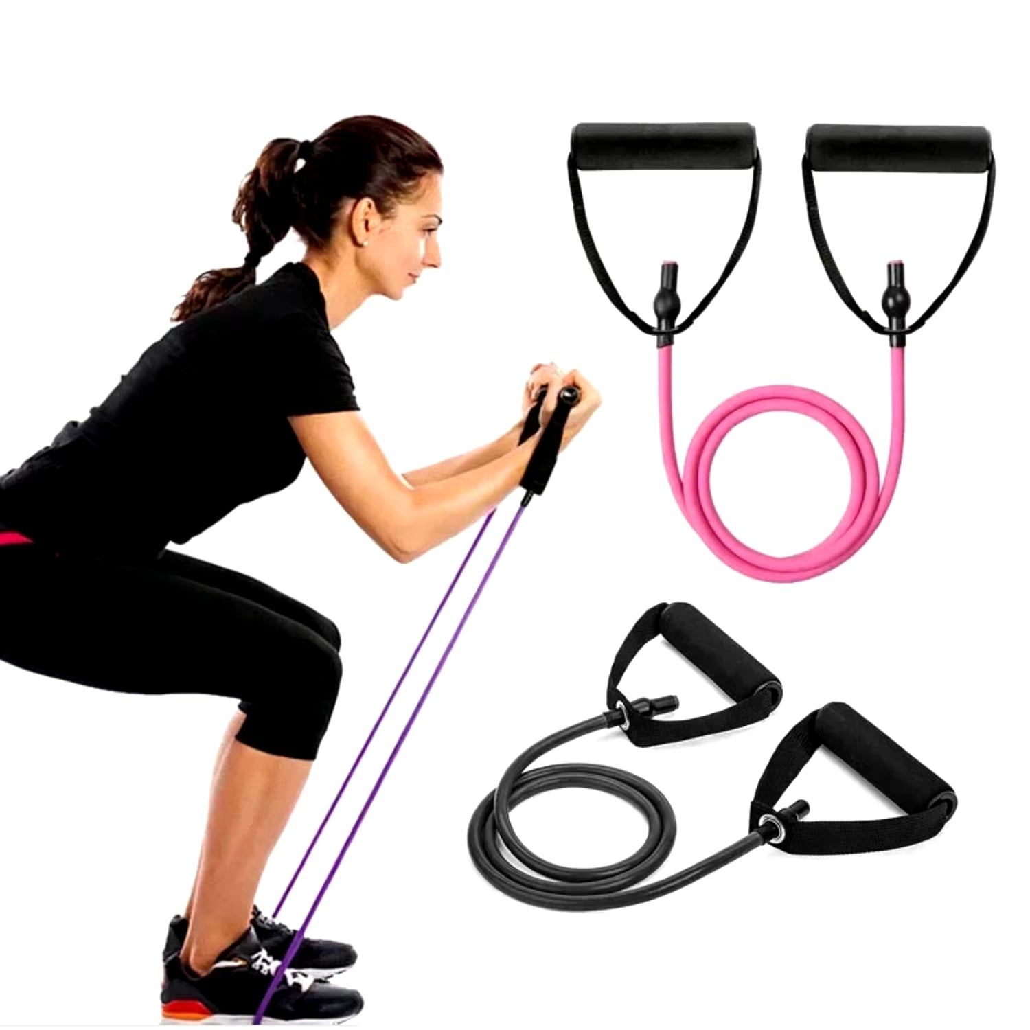 New Multifunction Resistance Hot Yoga Pull Rope Bands Handles Elastic Sports Bodybuild Gym Workouts Muscle Training Rubber Tube